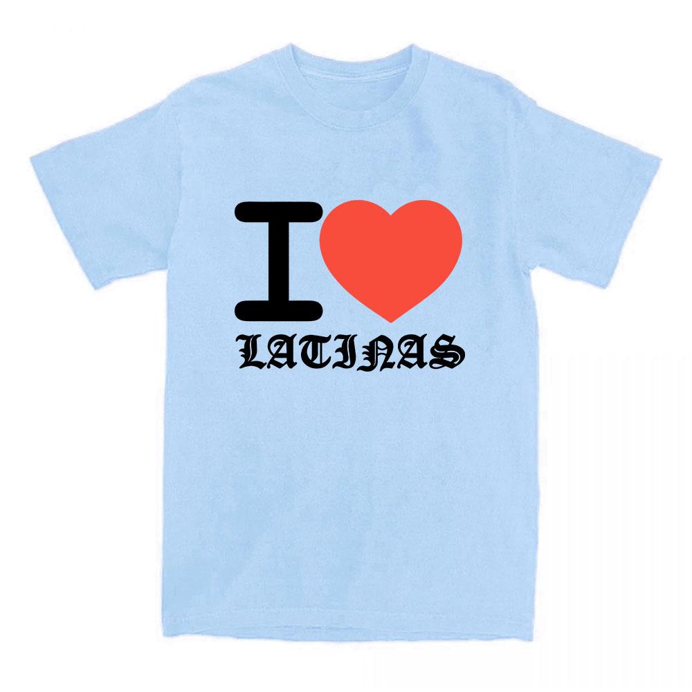 I Love Latinas T-Shirt Sasha Keable Printing Tshirts Short Sleeve Casual T Shirt Crew Neck Fashion Unisex Streetwear