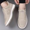 Fashion Korean Style Fashion Hollow Thick-soled Men's Sneakers 2024 Designer New Leather Slip-on Casual Outdoor Hiking Man Shoes