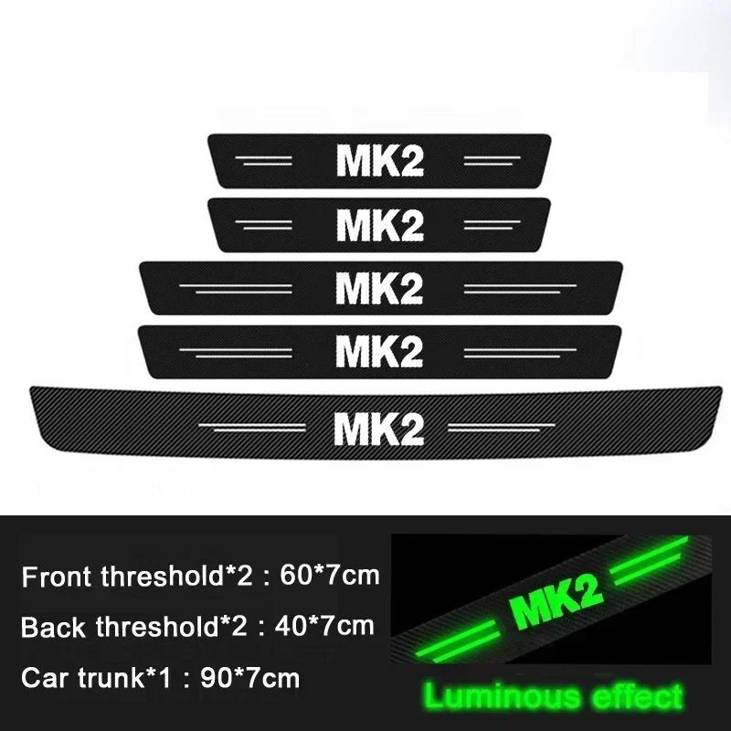 ADMVN1 Luminous Auto Door Sill Protect Decals Anti Scratching, for Volkswagen VW MK2 Emblem Car Threshold Strip Welcome Pedal Sticker