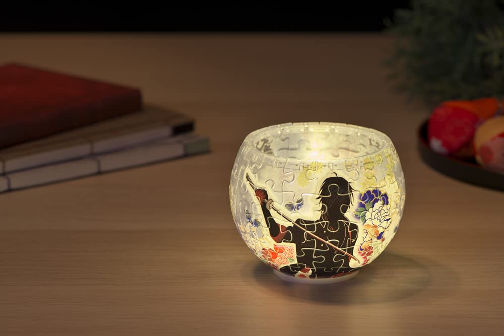 Yanoman 80-Piece Jigsaw Puzzle, Lampshade Puzzle, Touken Ranbu Okurikara (10x14.7cm), 2201-43, with Piece Request Postcard and Dedicated LED Stand