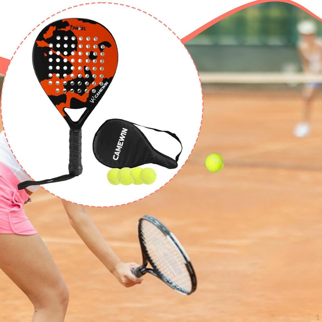 Beach Tennis Paddle Racket Comfort for Outdoor Beginner Orange