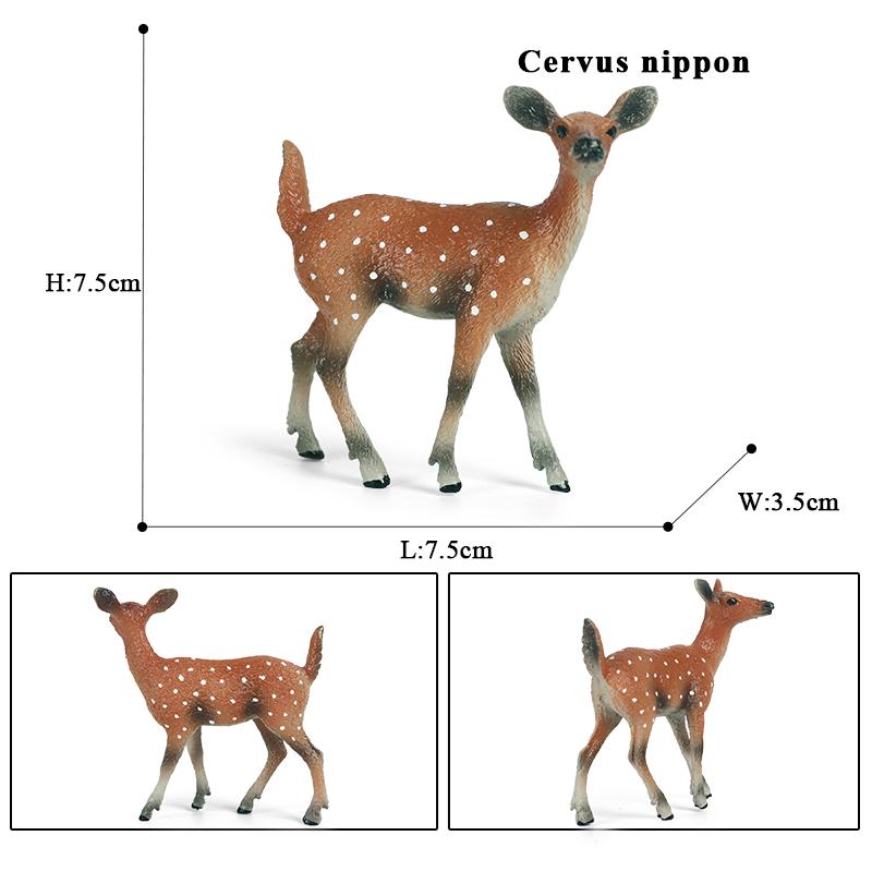 Oenux Forest Deer Animals Simulation Wild White-Tailed Elk Action Figures Moose Figurines Model Decoration Toy Kids Xmas Gift