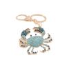 Colored Rhinestone Crab Keychain - Metal Bag & Car Pendant, Small Gift Event Accessory
