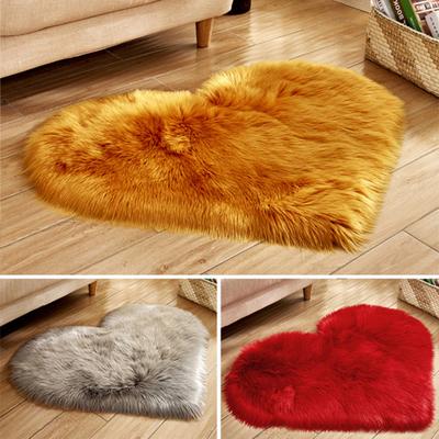 Heart Shape Soft Plush Fluffy Rug Anti-Slip Carpet Floor Mat Home Bedroom Decor