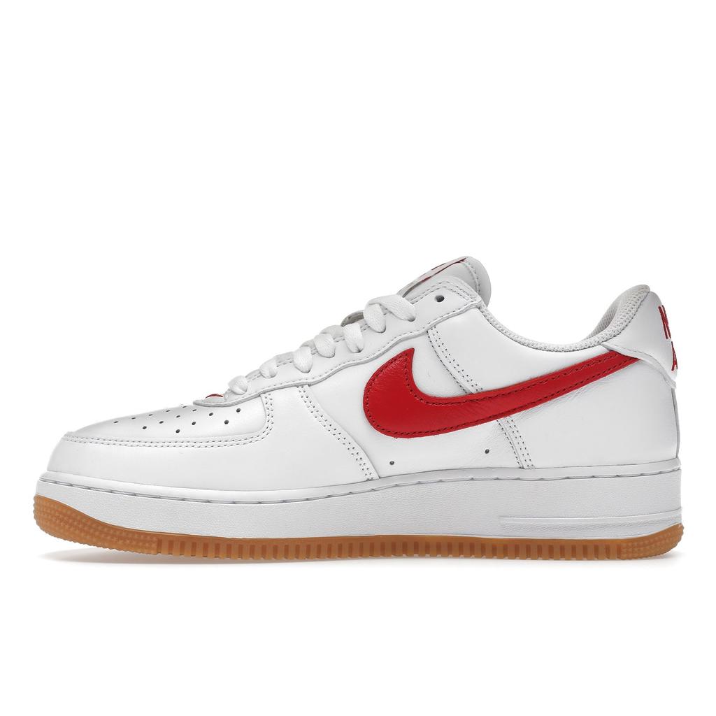 Nike Air Force 1 Low Color of the Month - White University Red Unisex Sneakers Gum-Yellow DJ3911-102