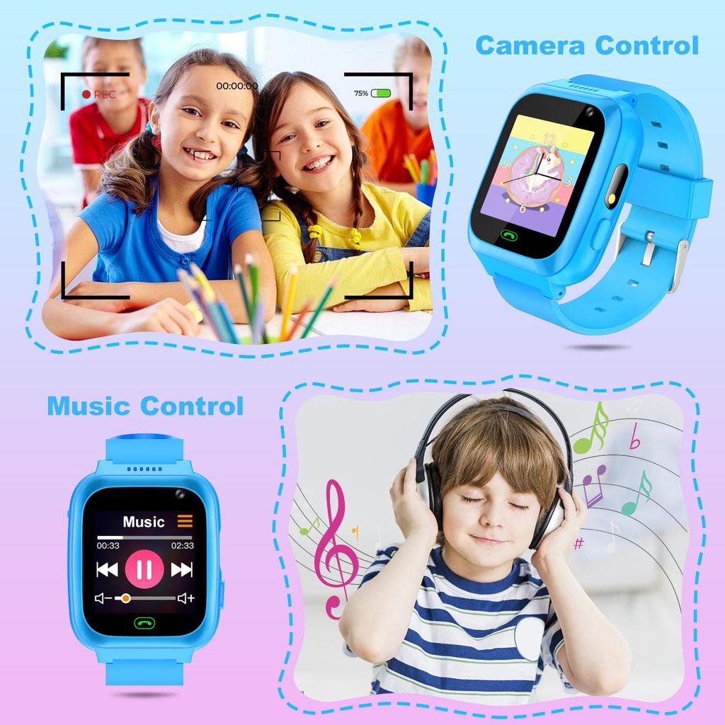 Kids Smart Watch with Two-Way Call, Kid-Safe Anti-Lost Smartwatch Phone, SOS Call Remote Camera Touch Screen Games
