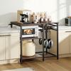 Estantería de Cocina para Panaderos, Estantería para Panaderos de 900 mm de Ancho, Soporte de Cocina con Barra de Soporte en Forma de X, 5 Ganchos en Forma de S, Estante de Almacenamiento Multicapa, Soporte para Barra de Café