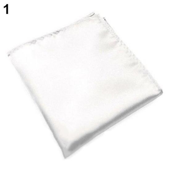 Men's Pocket Hanky Towel Plain Solid Color Wedding Party Square Handkerchief