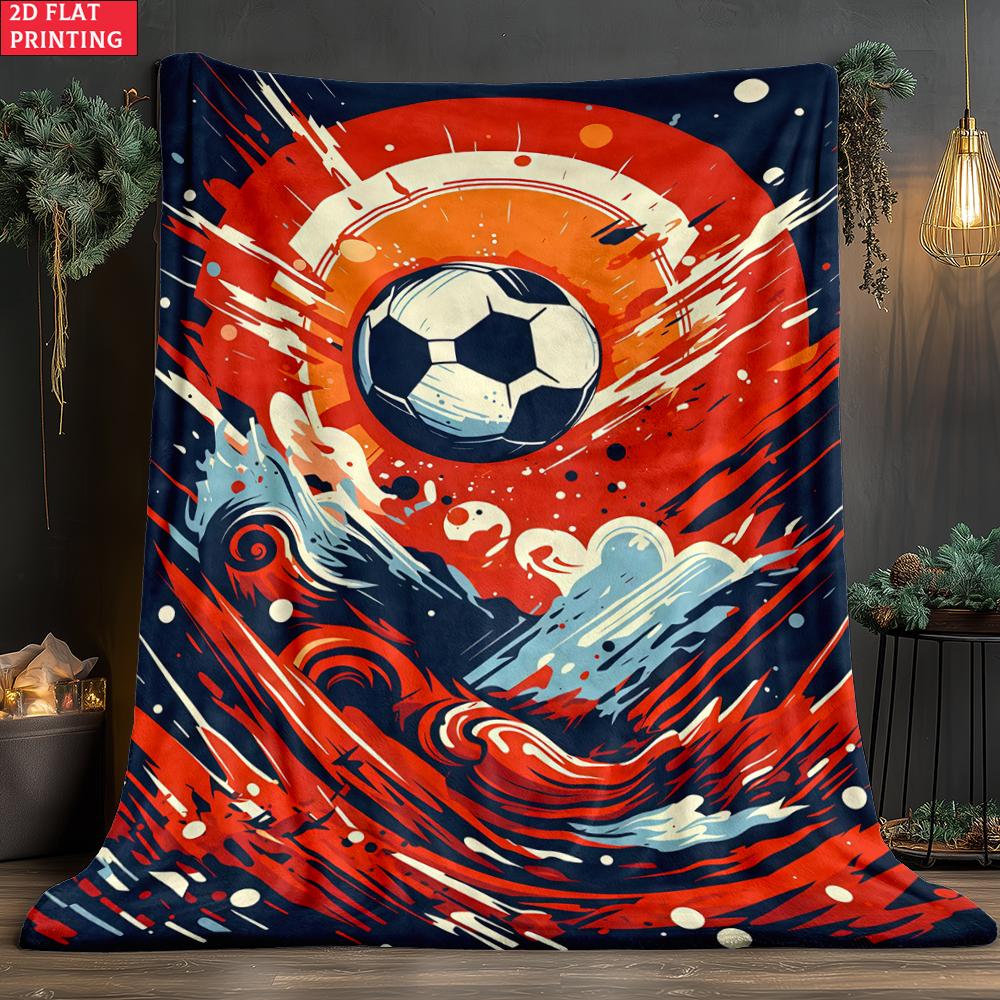 

Starry Sky Soccer Print thin Flannel Blanket for Bedroom,Living Rooms,Sofas Blankets,Lunch Breaks,blankets fluffy blanket 130x150cm