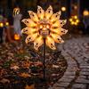 Unique Holiday Path Lighting for Patio Solar Powered Skull Sunflower Light, Waterproof Garden Stake Automatic Charging Scary Decor Halloween Yard Lawn