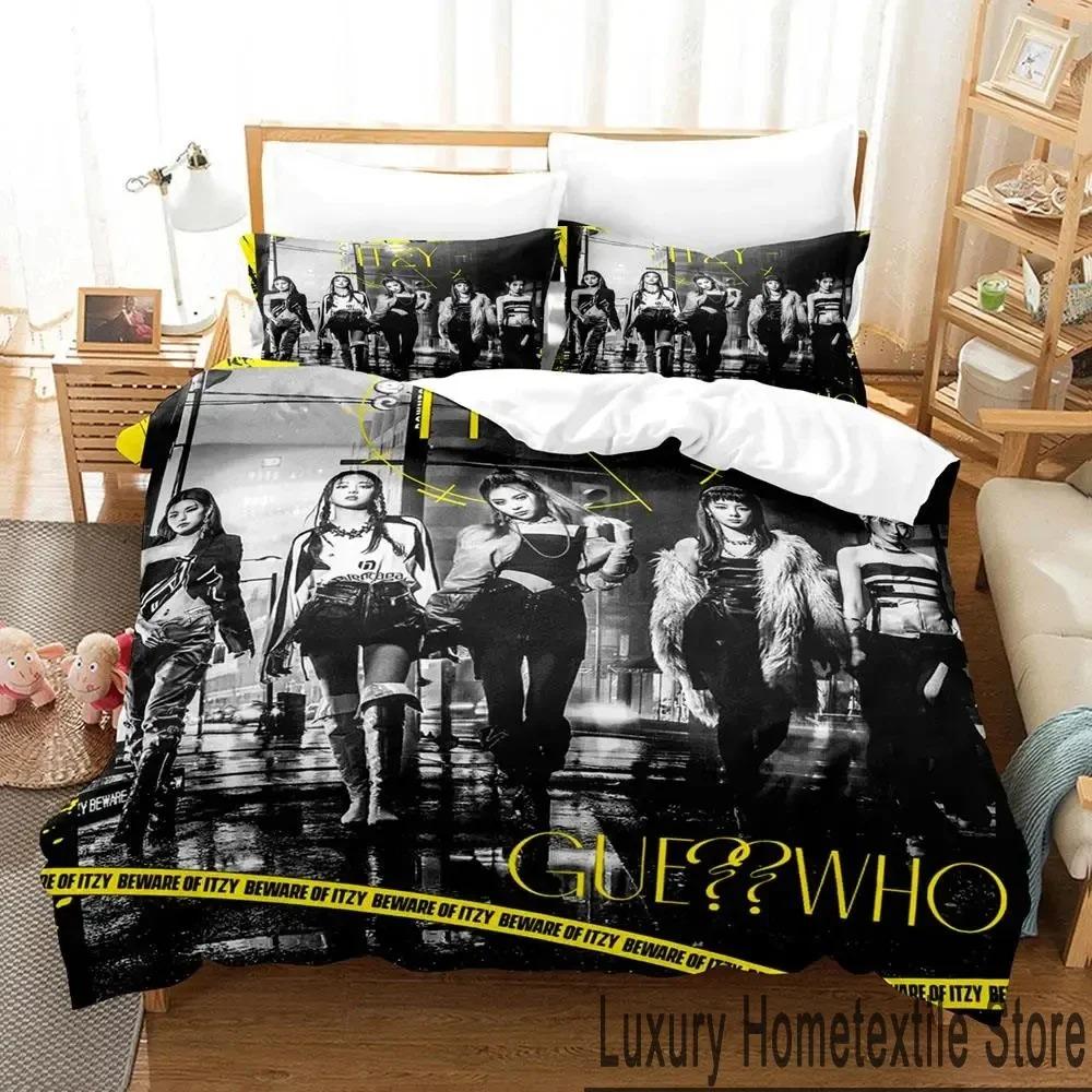 3D Print Korea ITZY LOCO Bedding Set Duvet Cover Bed Set Quilt Cover Pillowcase Comforter king Queen Size Boys Adult Bedding Set