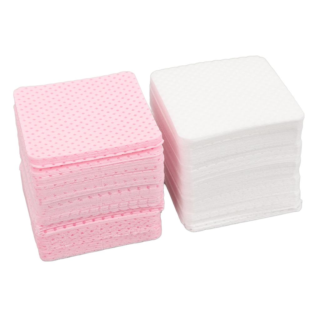 1000pcs Non Lint Nail Wipes Double Sided 3 Layered Soft Cotton Eyelash Extension Glue Wipes Pink White for Nail Beauty