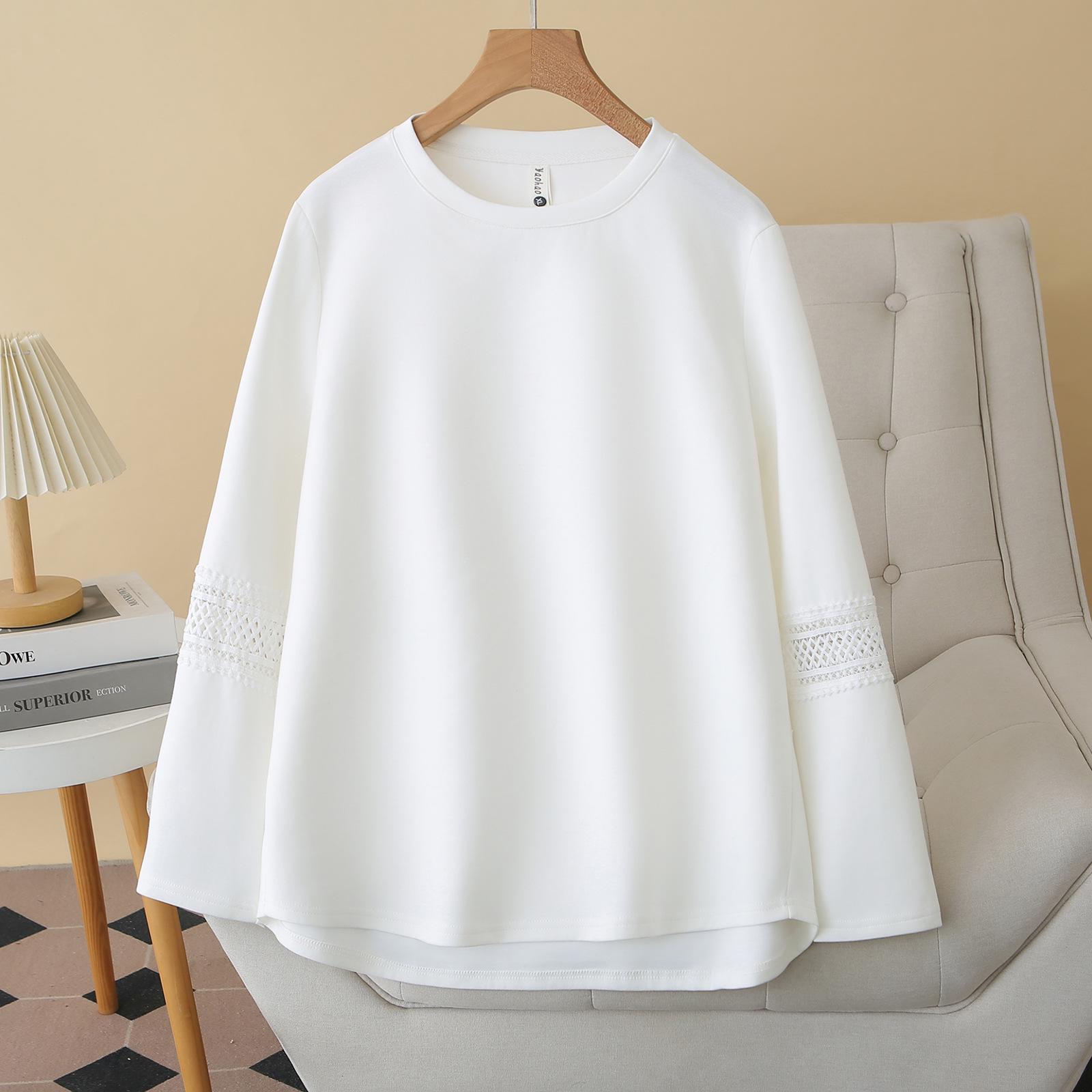 2026 Spring Plus Size Lace Hollow Long Sleeve Women s Slimming Base Layer Top 3XL