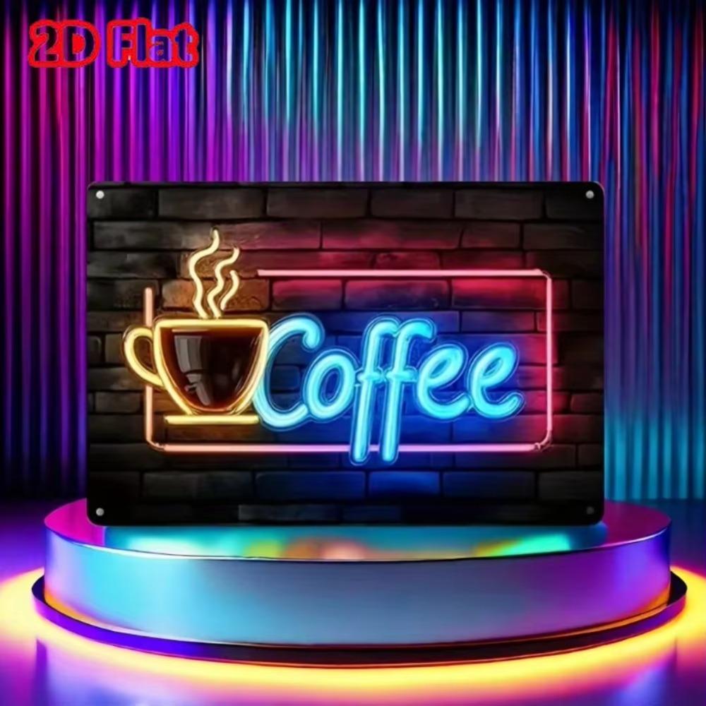 Vintage Blechschild Retro Neon Metall Wandkunst Dekor Haus Café Bar Küche
