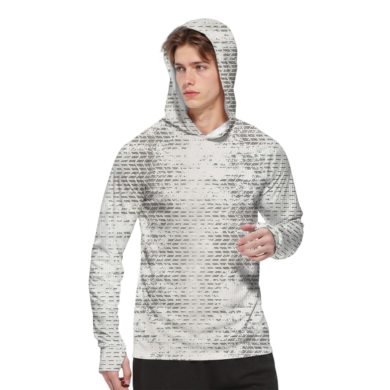 

Мужская модная рубашка с длинным рукавом с принтом и капюшоном SPF/UV XL