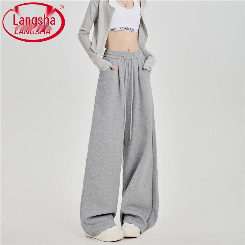 Langsha Women's High-Waisted Wide-Leg Casual Sweatpants