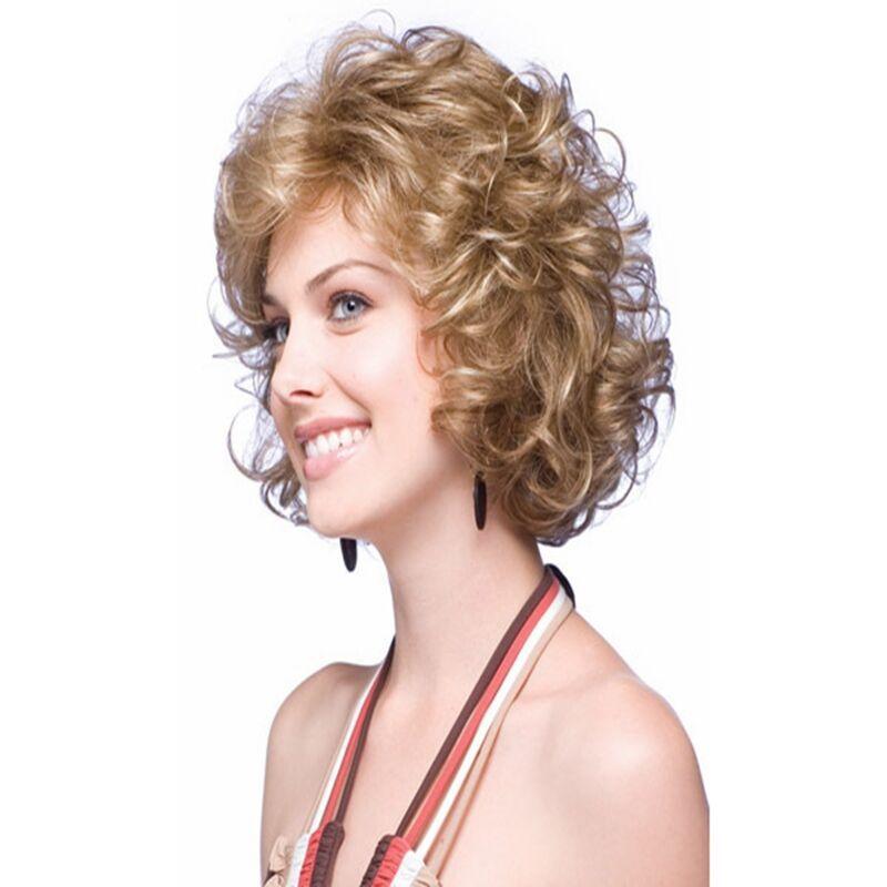 Synthetic Short Curly Wigs for Women Bob Blonde Brown Wig Natural Looking Hair Curly Wigs Female Cosplay Wig
