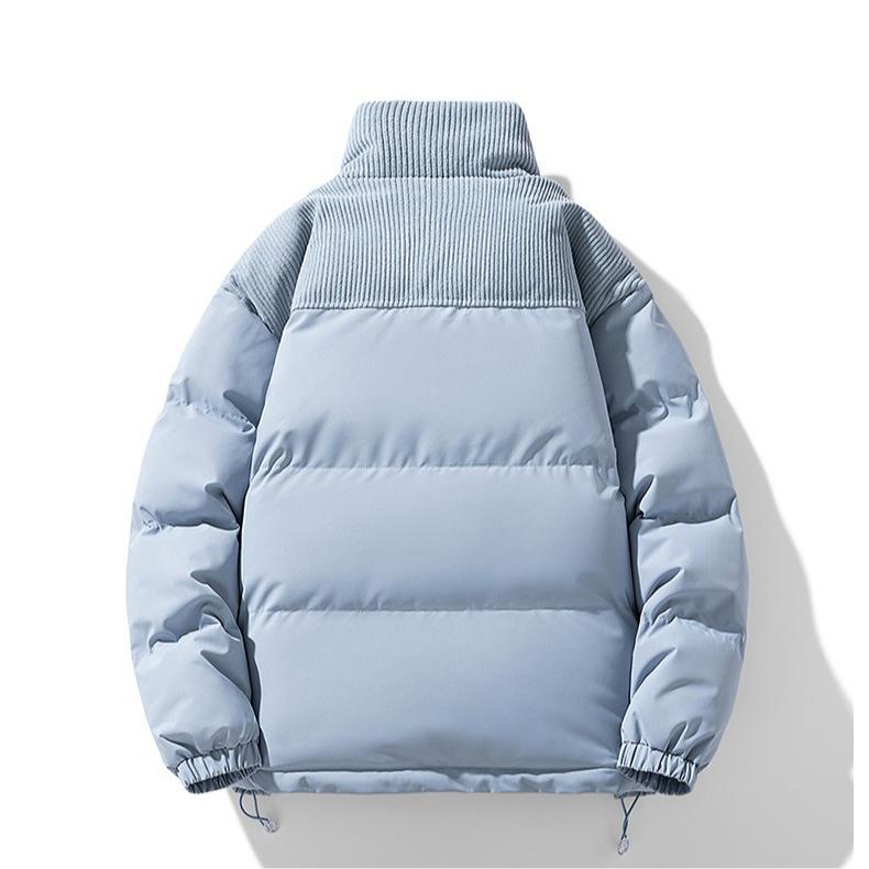 Corduroy Down Jacket Men's Color-blocking Collared Cotton-padded Jacket Trendy Cotton-padded Jacket