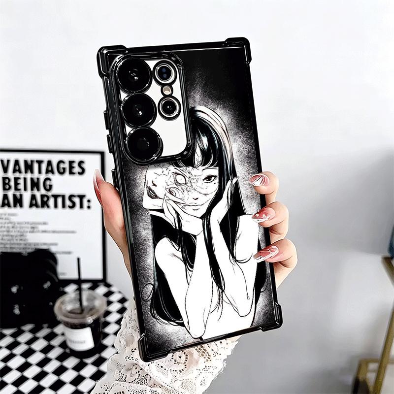 Japanese Horror Anime Plating Phone Case For Samsung Galaxy S24 S25 FE S26 Edge S23 Ultra S22 S21 Plus S20 Anti-Fall Airabag Cov