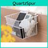Elegant White Square Iron Storage Basket For Seamless Office And Bedroom Clutter Management
