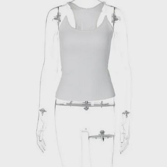 2024 Cross-Border European & American Solid Color Sleeveless Slimming Vest