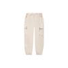 Li Ning X Pleasures Collaboration Skateboard Series Letter Mid-Rise Cuffed Loose Knit Sweatpants Men Bottoms Oatmeal-Gray AKLTB51-2