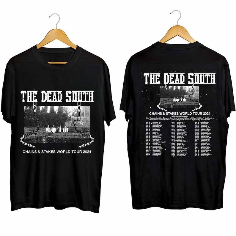 

300GSM Heavy Cotton T-Shirt The Dead South - Chains & Stakes World Tour Shirt The Dead South Band Fan Shirt The Dead South Concert Shirt