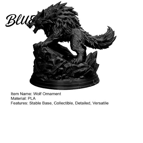 Wolf Desk Decoration 3D Printed Statue Howling Figurine