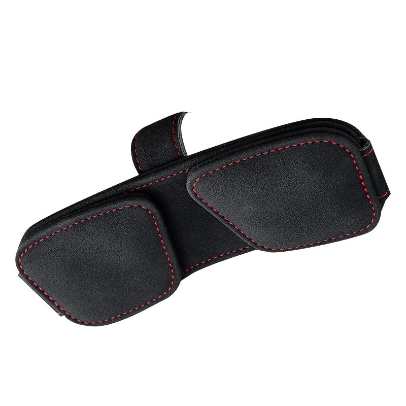 Sunglass Holder For Car Double Clip, Sunglasses Clip For Car Visor, Magnetic Leather For Car Visor, Cars Sun Visor Ticket Clip