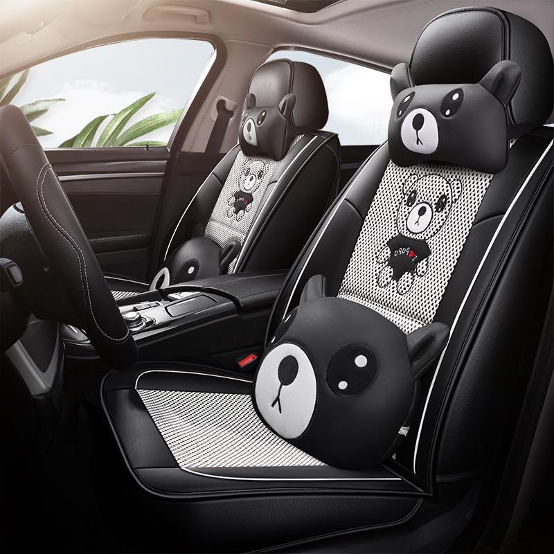 AION S Max 580 Geely L Thunder Hi Leather & Ice Silk Cartoon Car Seat Cushion - Universal, All-Season.