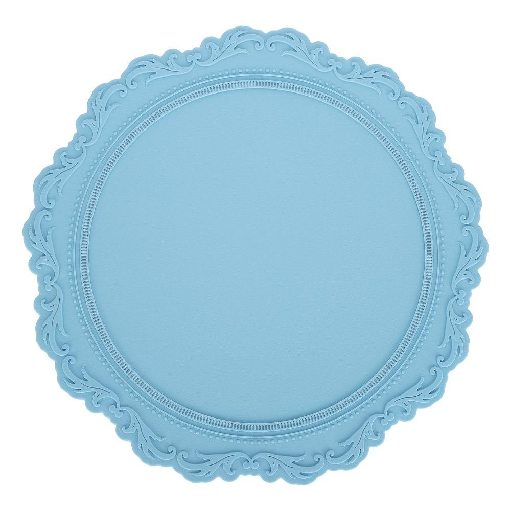 Non Slip Placemat Silicone Drainage Pad Exquisite Anti Slip Cushion  Table Protection синий