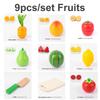 6/9/12pcs Fruit Cutting Toys Magnetic Wooden Cutting Fruits Vegetables Play House Simulation Kitchen Food Toys for Children
