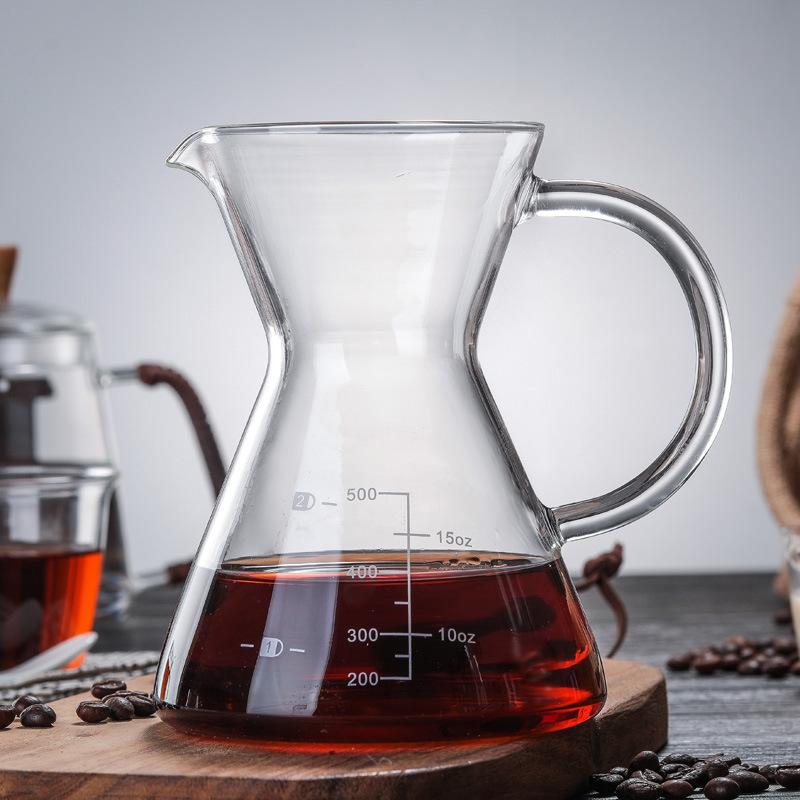 Sharing pot 500ML glass coffee pot Hand brewing pot Coffee set