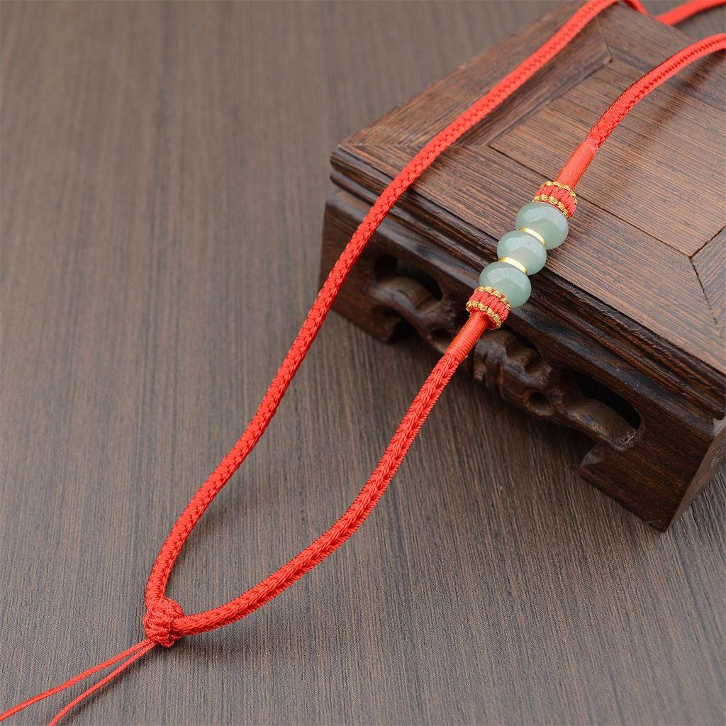 Handwoven Dongling Jade Pendant Lanyard: Thousand Li of Mountains and Rivers Outdoor Sports Necklace