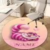 Personalized C-Cheshire cat Round Chair Office Rug - Perfect for Mat, Office Chair & More - Ideal Gift for Birthdays and Holidays