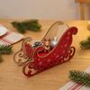 Snowflake Print Christmas Wooden Sleigh Ornament DIY Sleigh Storage Box  Table Centerpiece