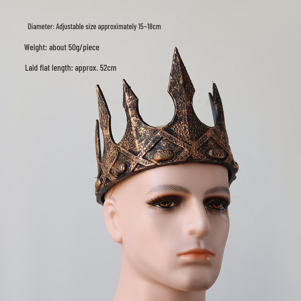 Medieval Retro Dark Style Crown for Cosplay and Costume Parties