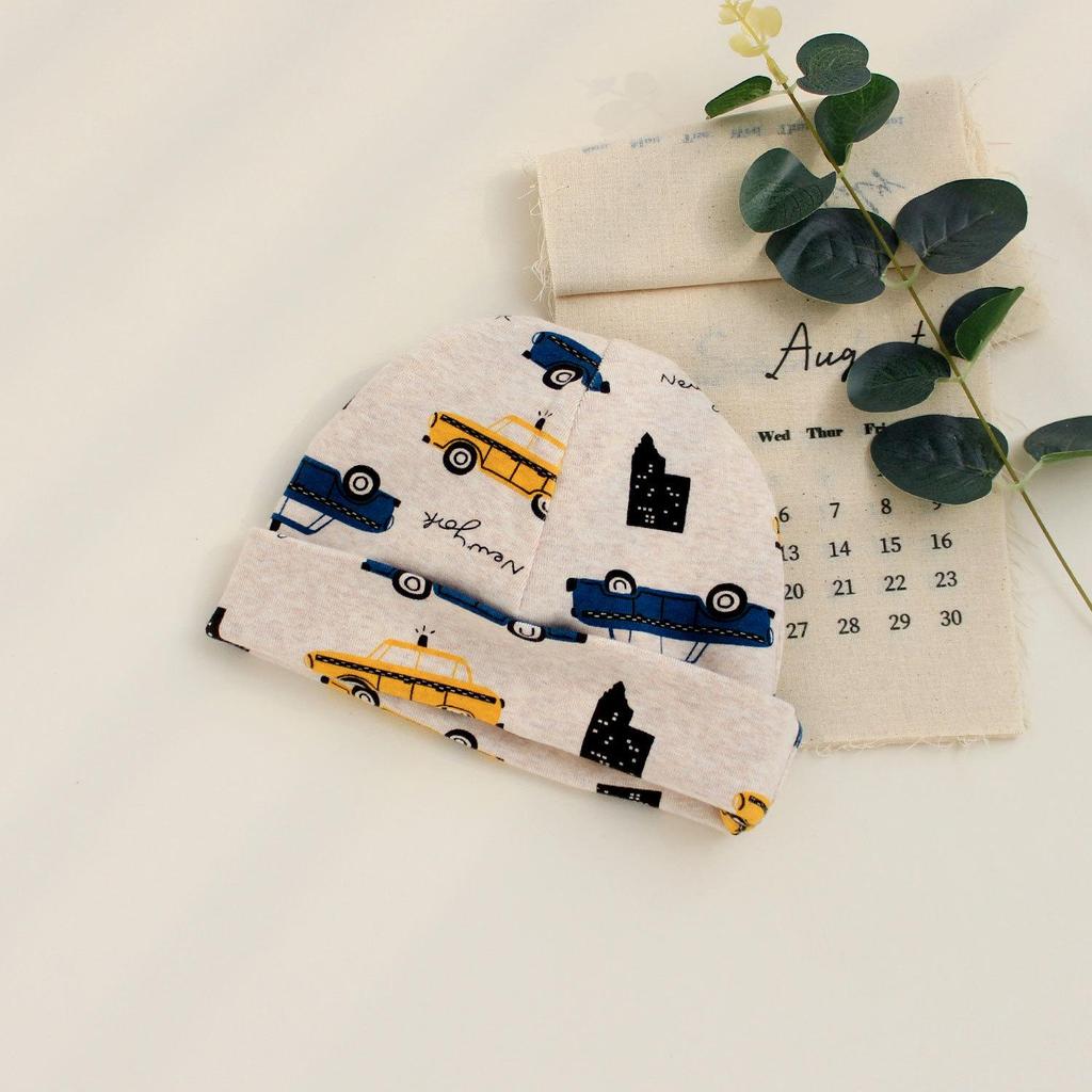 Babymütze aus reiner Baumwolle zum Schutz der Fontanelle - Süßes Prinzessinnen-Design, Doppellagig für Frühling, Herbst und Winter