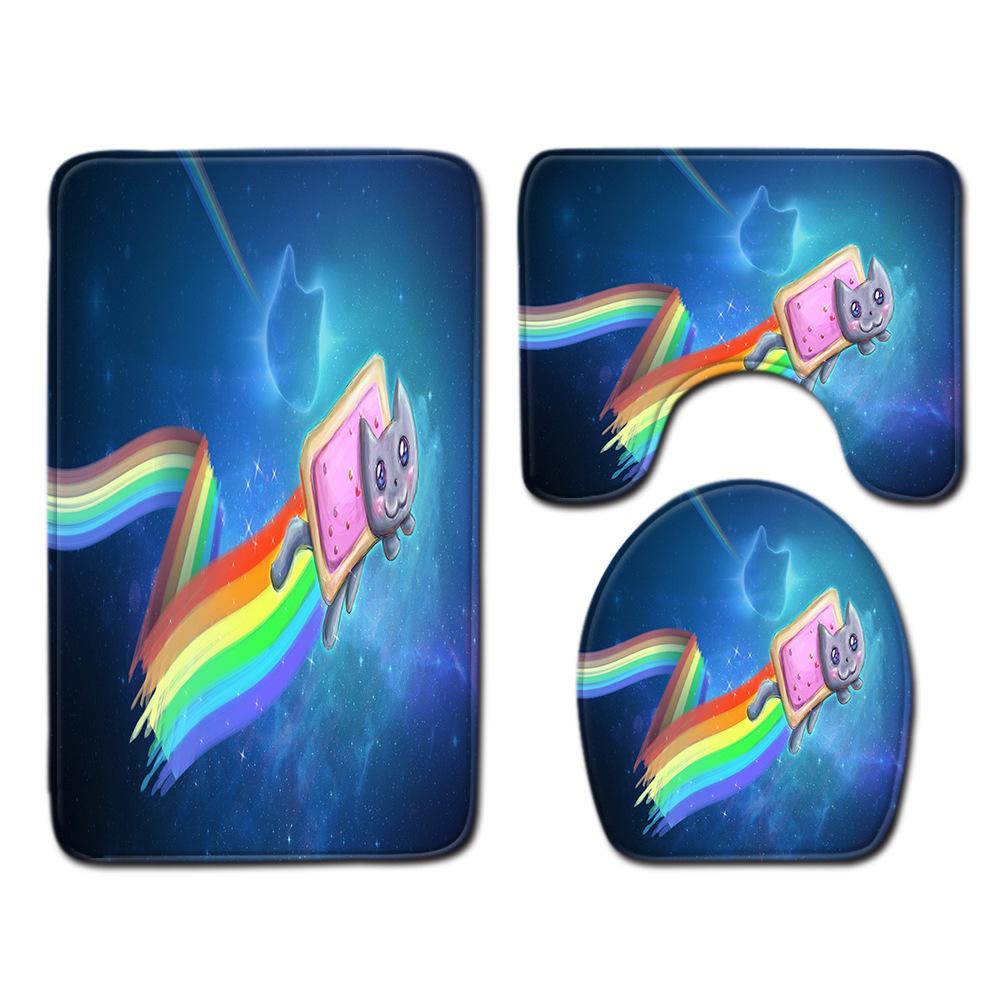 

Animation Bathroom Floor Mat Three-Piece Bathroom Carpet Toilet Mat Set Door Mat Bathroom Non-Slip Mat 45cmx75cm