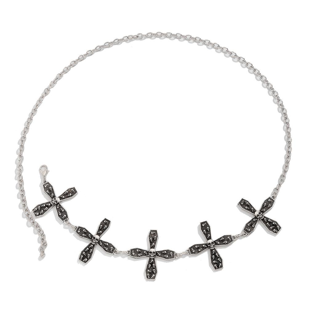 Halloween Dark Cross Skeleton Waist Chain Body Chain Star Sunflower Body Chain Female