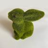 Easter Artificial Moss Rabbit Ornament Flocking Standing Rabbit Statue Figurine Sculpture for Garden Lawn Yard Decors