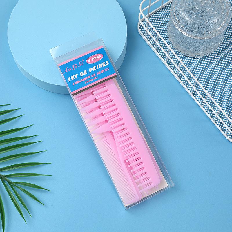Retro Hairdressing Comb Set: 8-Piece Wide-Tooth & Oil Combs for Home Haircuts