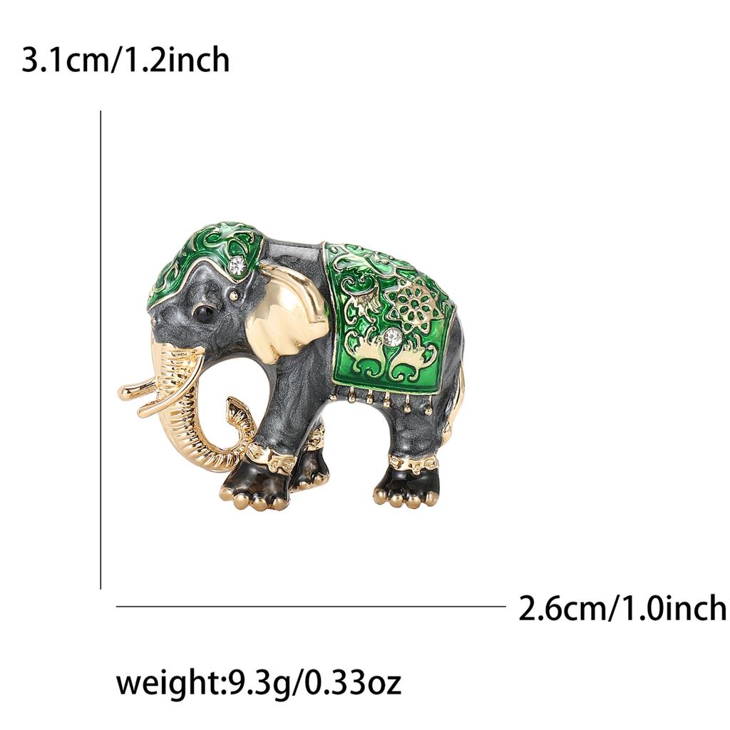 Hot Sale Retro Alloy Enamel Elephant Brooch Delicate Cartoon Men'S And Women'S Suit Cardigan Corsage Ornament Pin