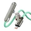 240W 2-in-1 Fast Charging Cable & Stand Foldable Sideways Data Cable with Invisible Holder for Smartphones Tablets, Office Use