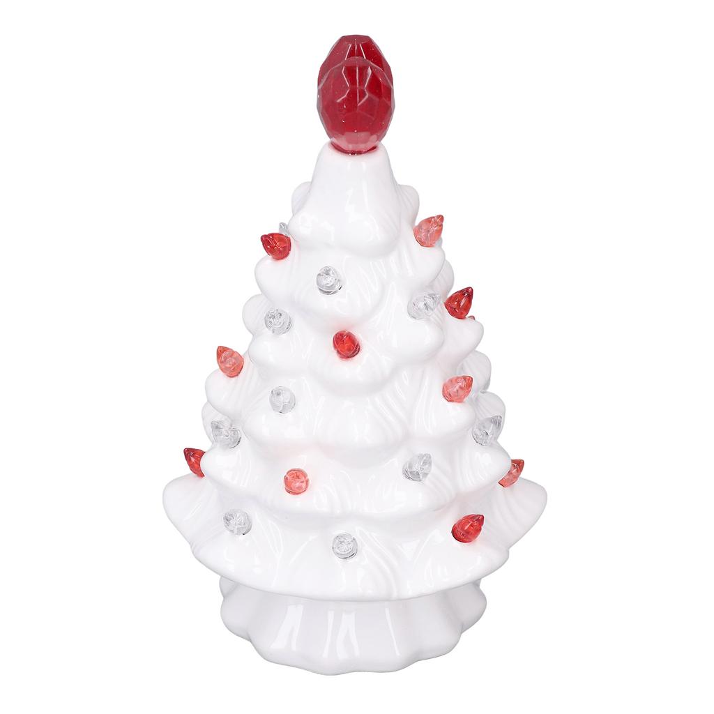 White Ceramic Tree LED Light Up Tabletop Tree Heart Topper Vintage Retro Centerpiece for Holiday Par