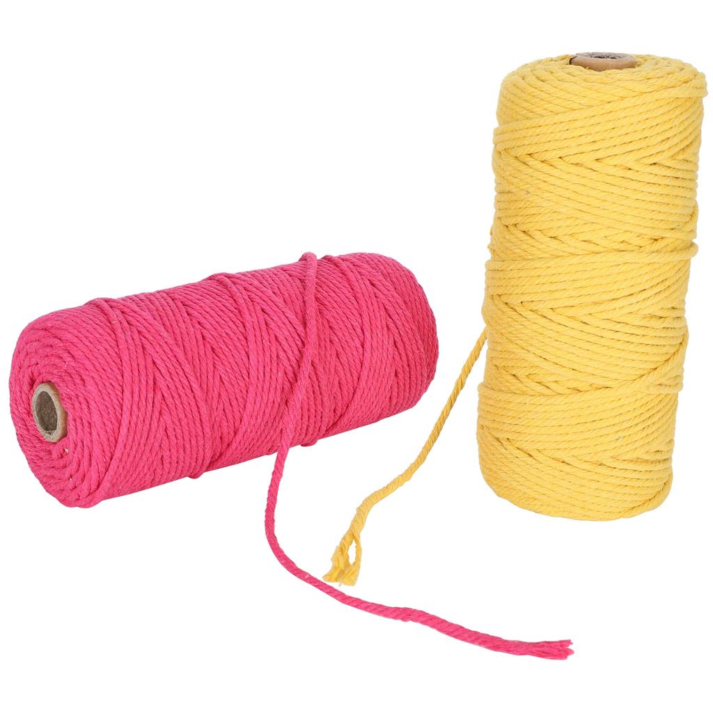 Natural Cotton Rope Macrame Cord Single Strand Knitting Yarn Handicrafts DIY 3mm 100meter