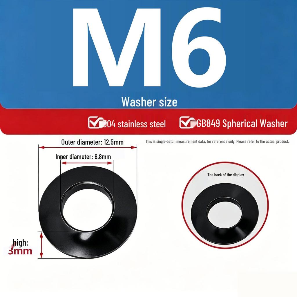 304 Stainless Steel Conical, Spherical, and Concave Convex Washers (M6, M8, M10, M12)