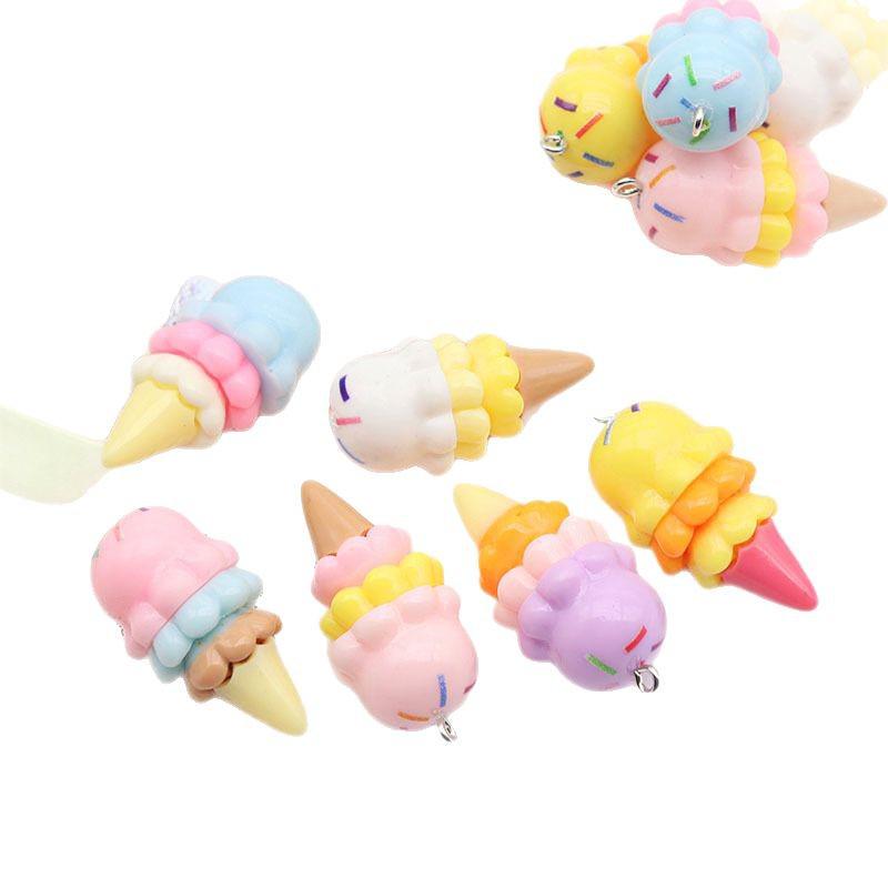 Resin 3D Cartoon Ice Cream and Popsicle Candy Toy Pendant for DIY Jewelry
