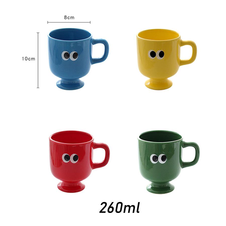 Cute and Quirky Big Eyes Ceramic Goblet Creative Coffee Cup Breakfast Mug Cartoon Children's Milk Water Cup