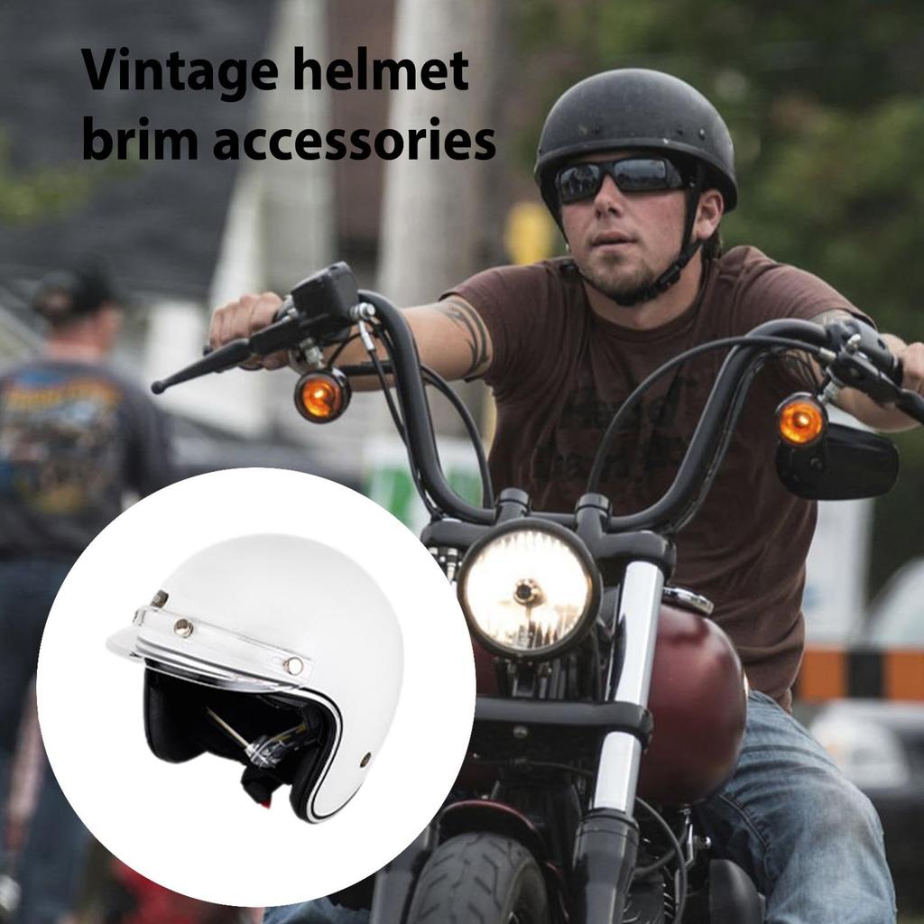 Motorcycle Face Shield, Motorcycle Sun Visor - 3 Clip Design Helmet Sun Visor, Retro